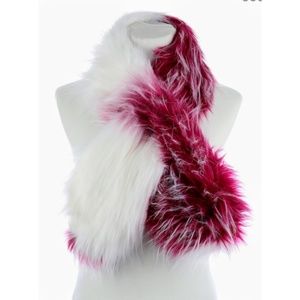Pink & White Faux Fur Neck Warmer